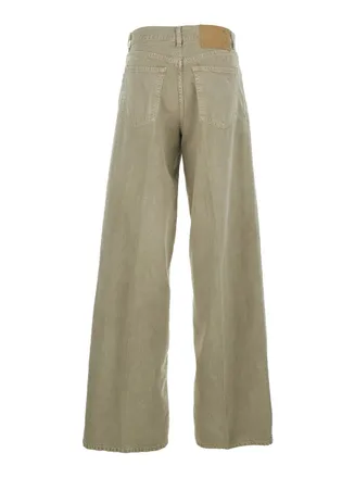 Haikure Wide-Leg Baggy Denim Jeans - Green