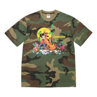 SUPREME All Dogs Go To Heaven T-Shirt Woodland Camo FW25T42-WOODLAND-CAMO