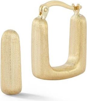 Ember Fine Jewelry 14K Gold Satin Square Hoop Earrings at Nordstrom Rack