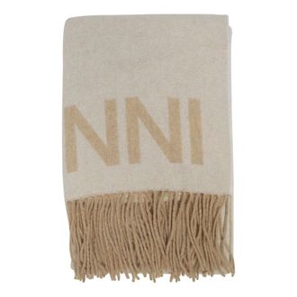 Ganni Logo Sjaal - Dames - Accessoires - Beige - Maat: ONE Size