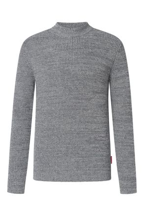 Joop Strickpullover JOOP JEANS Orlinor, Herren, Gr. XXL, silber (grau meliert), Strick, Obermaterial: 50% Baumwolle, 50% Wolle, clean, unifarben, regular f