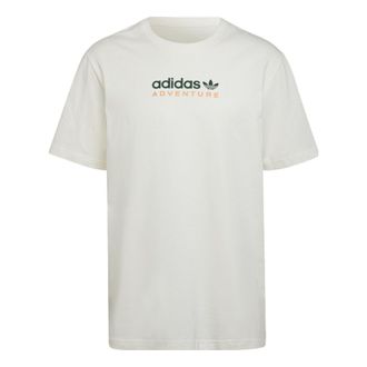 adidas Mens adidas originals Mtn Spr Tee Alphabet Logo Printing Sports Round Neck Short Sleeve White T-Shirt HF4773