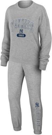 WEAR by Erin Andrews Womens WEAR by Erin Andrews Gray New York Yankees Plus Size Knitted Lounge Set at Nordstrom, Size 2X