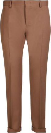 Pantaloni Torino Broeken, Heren, Bruin, L, Wol, Beige Broek met Verstelbare Taille