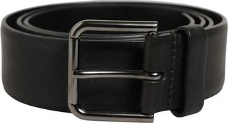 Dolce & Gabbana Klassieke Zilveren Gesp Riem - Heren - Riemen - Zwart - ONE Size - Leer - Accessoires