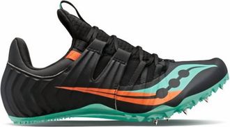 Saucony Womens Showdown 5 Spike Shoes In Black Cool Mint