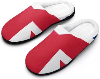 Generic Birtish And Poland Flag Fashion Cotton Slippers for Women Memory Foam House Slippers Non-Slip House Bedroom Shoes