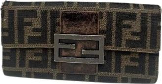 Fendi Pre-owned Vintage Portemonnee - Dames - Vintage Accessoires - Bruin - ONE Size - Leer - Vintage
