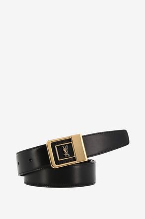 Saint Laurent G&uuml;rtel aus gl&auml;nzendem Glattleder La 66 - 30 mm