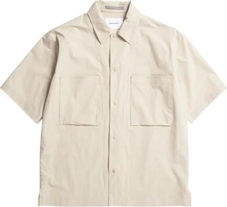 Norse Projects Overhemden, Heren, Beige, S, Katoen, Licht Reizen Korte Mouw Casual Shirt