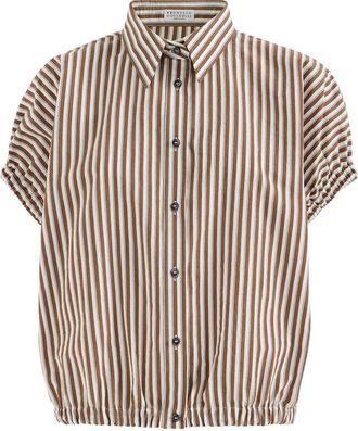 Brunello Cucinelli Striped Monili-embellished Shirt