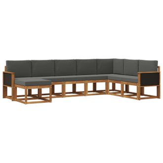 vidaXL Conjunto De Sof&aacute;s De Exterior 8 Pcs Natural Y Antracita Vidaxl
