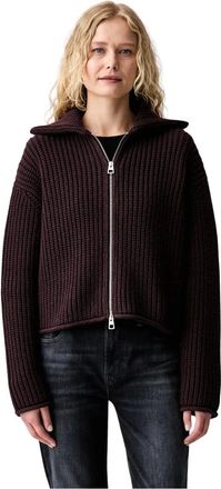 Marc O'Polo C&aacute;rdigan de canal&eacute; con cremallera - Knitwear - Mujer - Marr&oacute;n - S