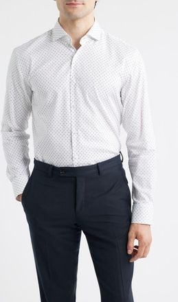 BOSS Hank Slim Fit Stretch Cotton Dress Shirt in White at Nordstrom, Size 16.5R