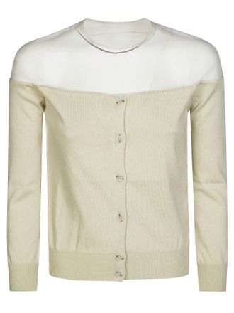 Maison Margiela Fitted Ribbed Cuffs Sheer Body Cardigan