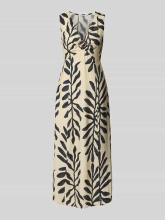 Zabaione Midikleid mit V-Ausschnitt in Ecru, Gr&ouml;&szlig;e L