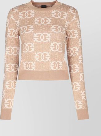 Pinko cropped jacquard short-sleeve top