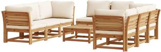 vidaXL Juego De Muebles Jard&iacute;n 9 Pzas Con Cojines Madera Maciza Acacia Vidaxl