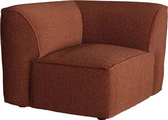 Vente-Unique Poltrona Angolare In Tessuto Ciniglia Terracotta - Camilio Di Maison C&eacute;phy