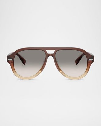 Brunello Cucinelli Mens BC4017S Aviator Sunglasses