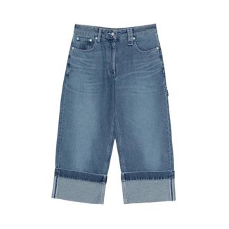 Simone Rocha Cropped Jeans, female, Blue, Size: 2XS Cuffed Jeans