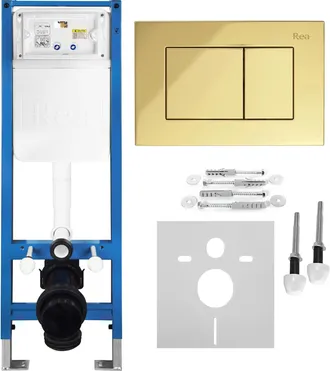 Rea Bastidor Para Inodoro Suspendido Rea Slim 024n Con Pulsador J Gold
