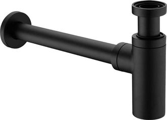 OEM Sif&oacute;n - Lat&oacute;n - Evacuaci&oacute;n Empotrada En Pared - 1 1/4 Pulgadas - 32 Mm - Para Lavabo - Negro Mate - 1 Unidad