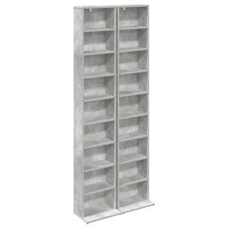 vidaXL Cabinet Para Cds 2 Uds. Gris Hormig&oacute;n 33 X 23,5 X 175 Cm Vidaxl
