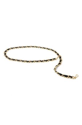 B-Low The Belt Alastor Chain Leather Belt in Black Gold at Nordstrom