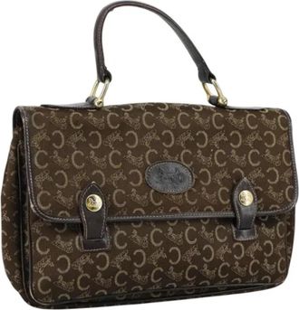 Celine Tweedehands Canvas handtassen - Dames - Vintage Handtas - Bruin - ONE Size - Leer - Vintage