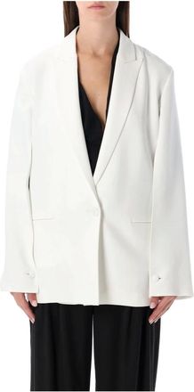 Alberta Ferretti Jassen, Dames, Wit, S, Witte Jas met Peak Revers