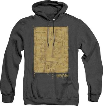 Gildan Harry Potter Marauders Map Interior Adult Heather Hoodie / Hooded Sweatshirt