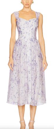 Bardot Malea Midi Dress In Blue Garden Floral