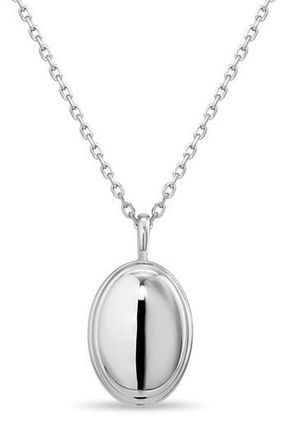 Devata Contour Lined Dome Pendant Necklace in Silver at Nordstrom Rack, Size 18