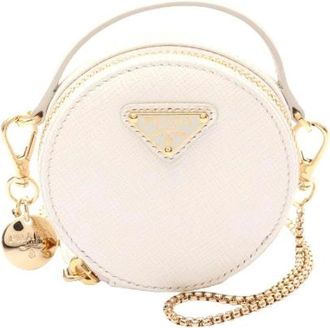 Prada Pre-owned Mini Bags, female, White, Size: ONE SIZE Pre-owned Mini Leather Crossbody Bag