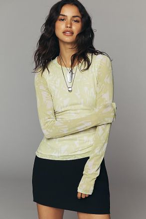 Rag & Bone Yana Long-Sleeve Mesh Top