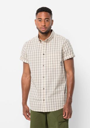 Jack Wolfskin Kurzarmhemd JACK WOLFSKIN HOT SPRINGS SHIRT M, Herren, Gr. M (50), Normalgr&ouml;ssen, beige (egret, 41), OBERSTOFF: 100% BAUMWOLLE, Hemden Kurzarmhemd