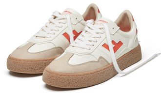 FlamingosLife Sneaker FLAMINGOS LIFE BURELA BOLD, Damen, Gr. 37, orange (papaya), Synthetik, Textil, Schuhe Sneaker, veganer Sneaker, Obermaterial aus 70% Maisreste