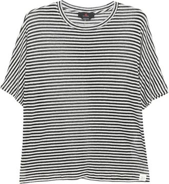 Peuterey Black Round Neck Stripes T-shirt