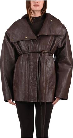 Sportmax Chaqueta de piel - Jackets - Mujer - Marr&oacute;n - S