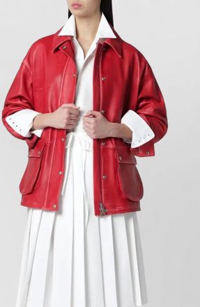 Halfboy long sleeve collared coat front pockets