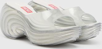 Diesel Platform mule in Melflex - Sandals - Woman - Silver