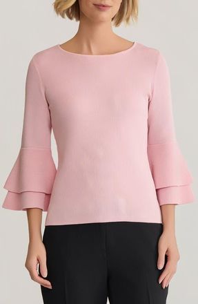 Kasper Double Flare Sleeve Sweater in Tutu Pink at Nordstrom, Size X-Large
