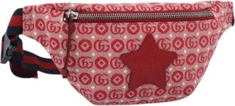 Gucci Pre-owned Vintage Canvas Waist Bag - Dames - Vintage Heuptassen - Rood - ONE Size - Vintage