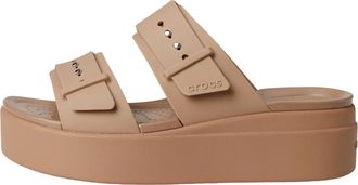 Crocs Brooklyn Buckle Low Wedge Latte 207431-2Q9 Womens