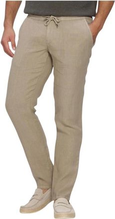 Alberto Alberto, Heren, Broeken, Beige, Maat: W34 L32 Linnen