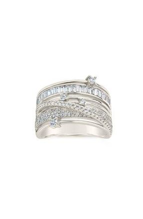 Sterling Forever Raven CZ Layered Ring in Silver at Nordstrom Rack, Size 6
