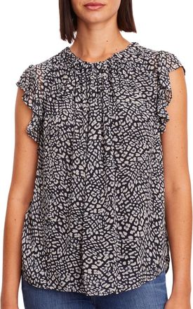 Velvet Adara Viscose Georgette Top In Animal