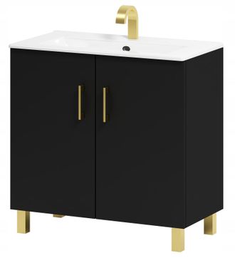OEM Mueble De Ba&ntilde;o Viki 80 Con Lavabo, Negro