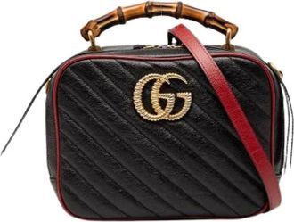 Gucci Pre-owned Handbags, female, Black, Size: ONE SIZE Pre-owned Quilted Satchel